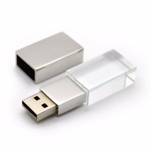 Pen Drive De Vidro Detalhe Em Metal 4gb PEN19