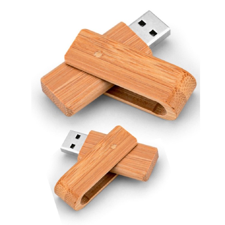Pen Drive Giratório Em Bambu 16gb PEC23