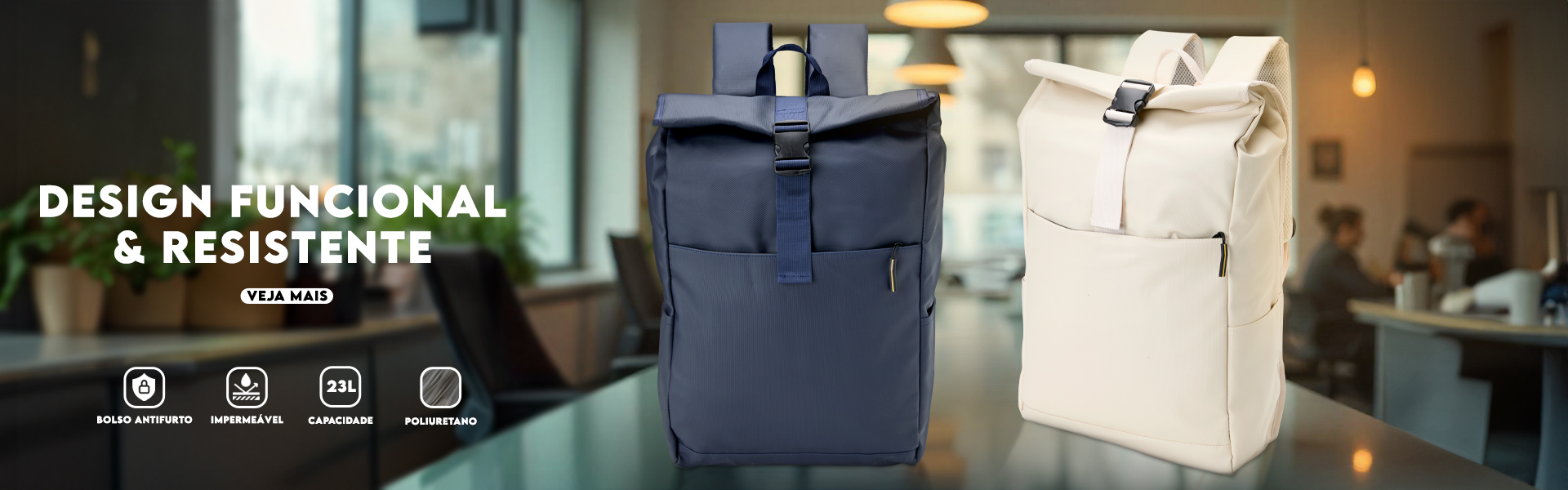 Mochila PU Impermeável 23 Litros